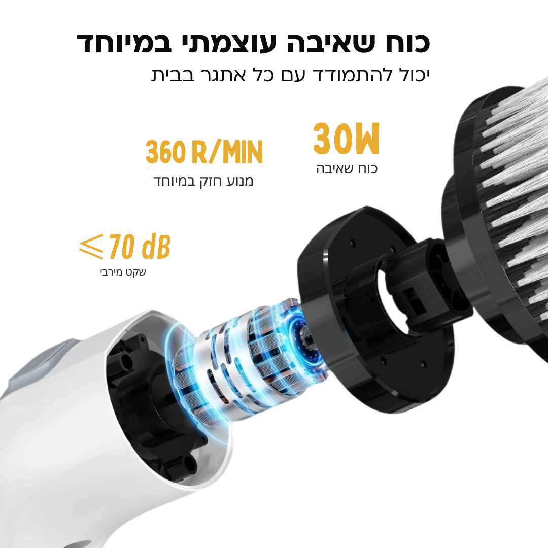 מברשת ניקוי חשמלית מתכווננת - ניקוי מקצועי בקלות