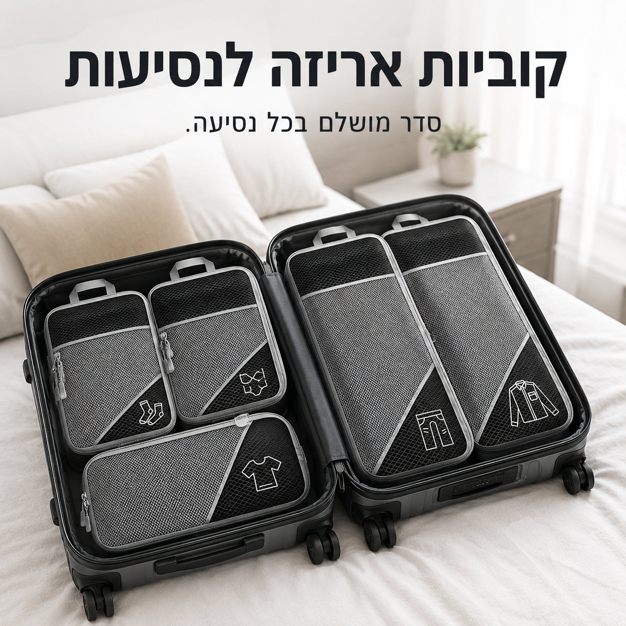 קוביות אריזה לנסיעות - סדר מושלם