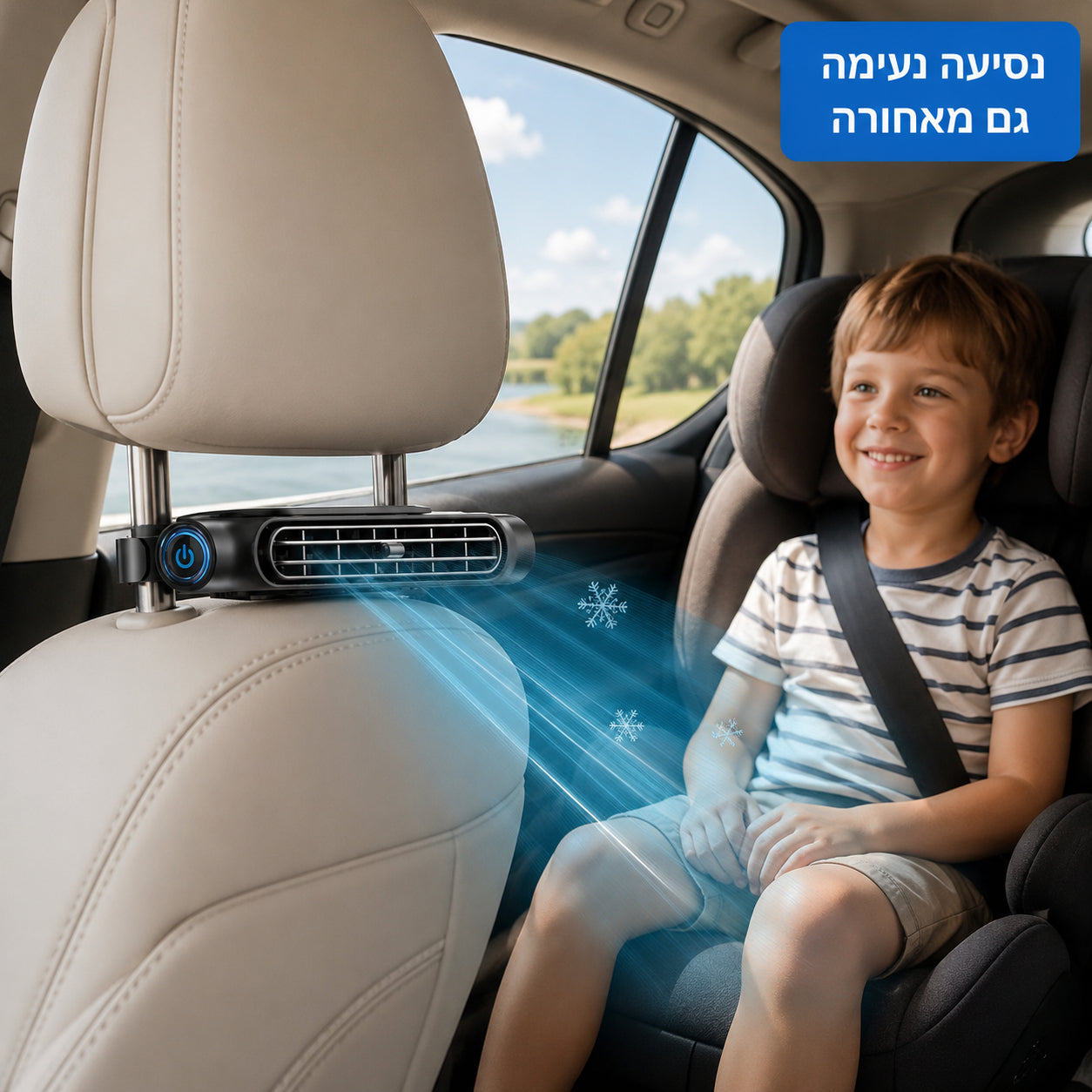 נסיעה נעימה גם מאחורה - ילד במושב האחורי