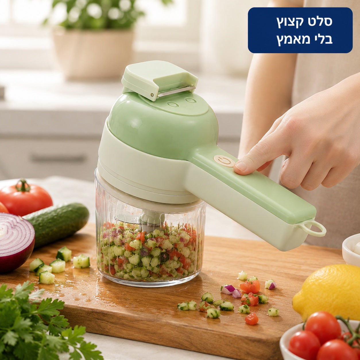 סלט קצוץ בלי מאמץ - שימוש במטבח